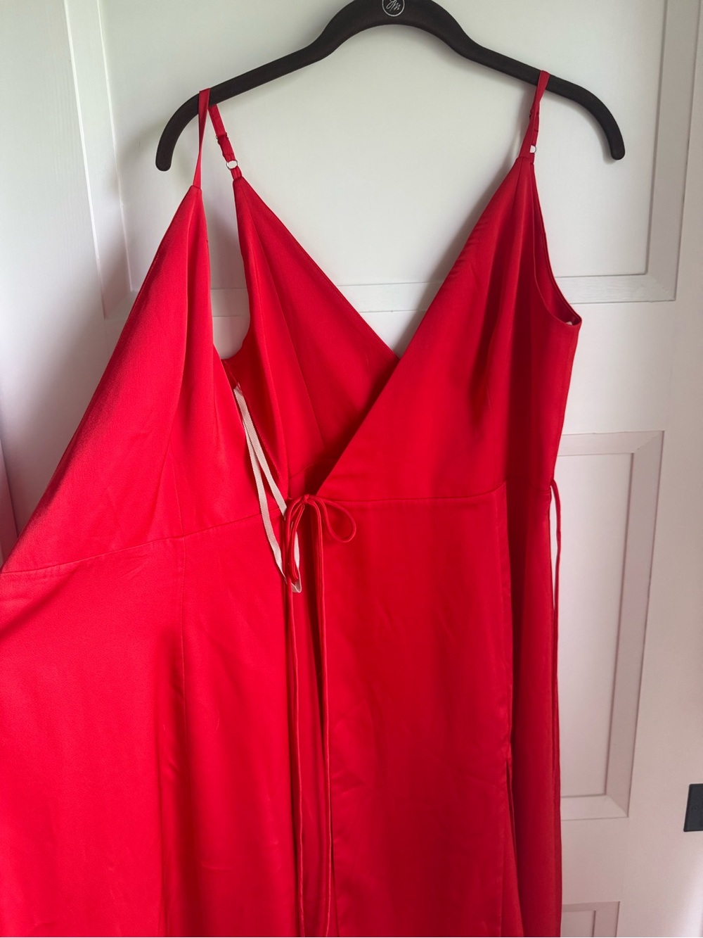 Free People Red Wrap Maxi Slip Dress - Picture 2 of 3